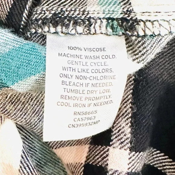 CASLON Women Long Sleeve Collared Button Down Plaid Shirt Top Size Petite Small - Picture 13 of 14